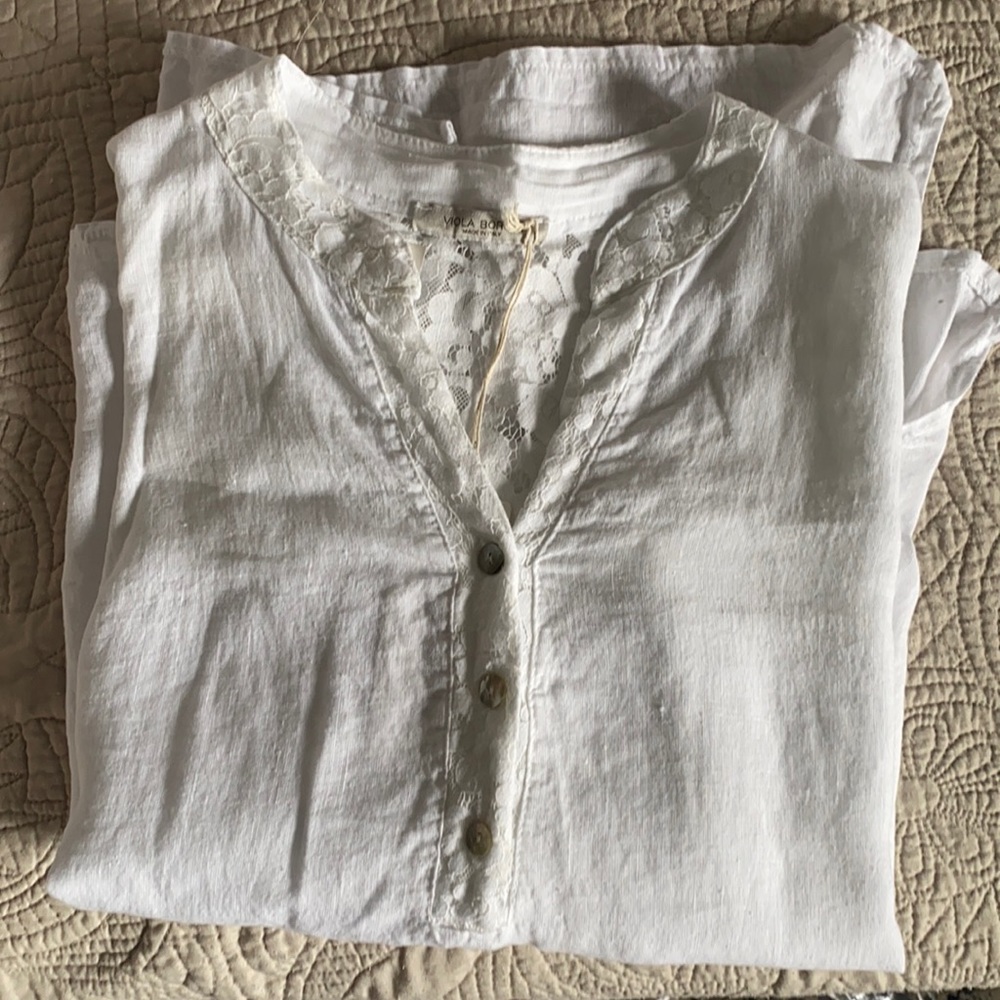 Viola Borghi White Linen Tunic